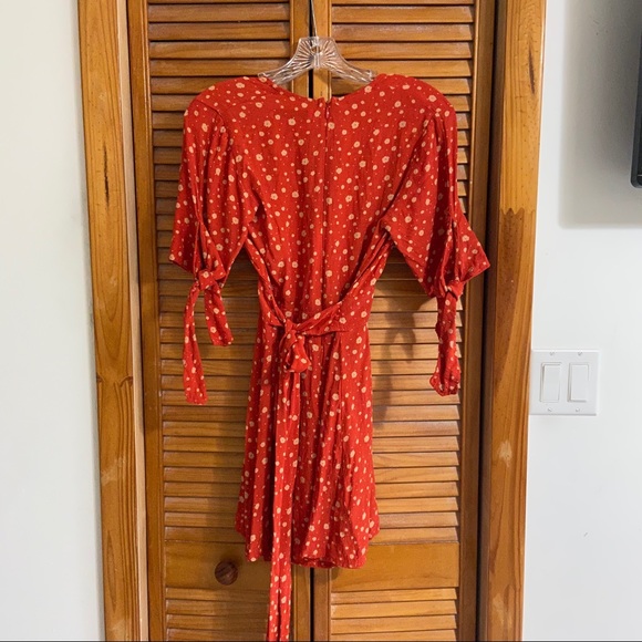 Faithfull Birgit Dress Floral Red Blue Bell Cherry - Picture 8 of 8